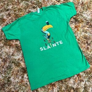 Green Graphic T-Shirt with Toucan Design
